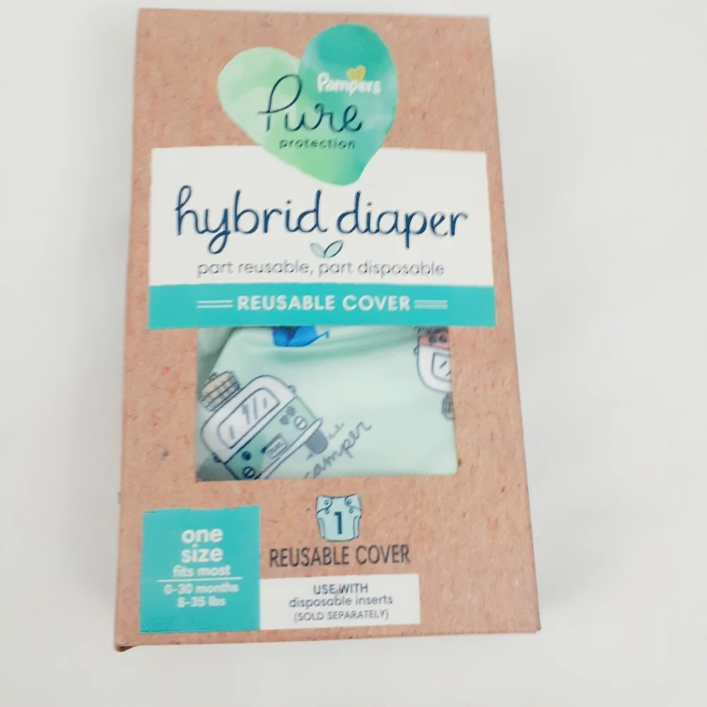 Lot of 2 Pampers Protection Pure Hybrid Diaper Reusable Cover 0-3 M